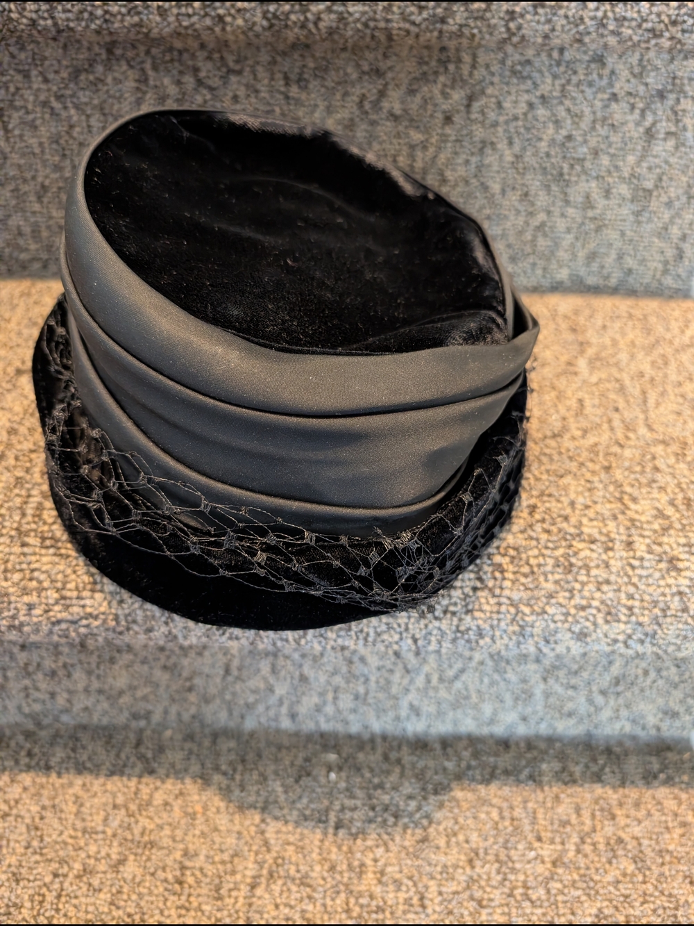 Classic Black Velvet Ladies Hat with Veil